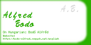 alfred bodo business card