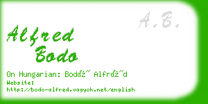 alfred bodo business card
